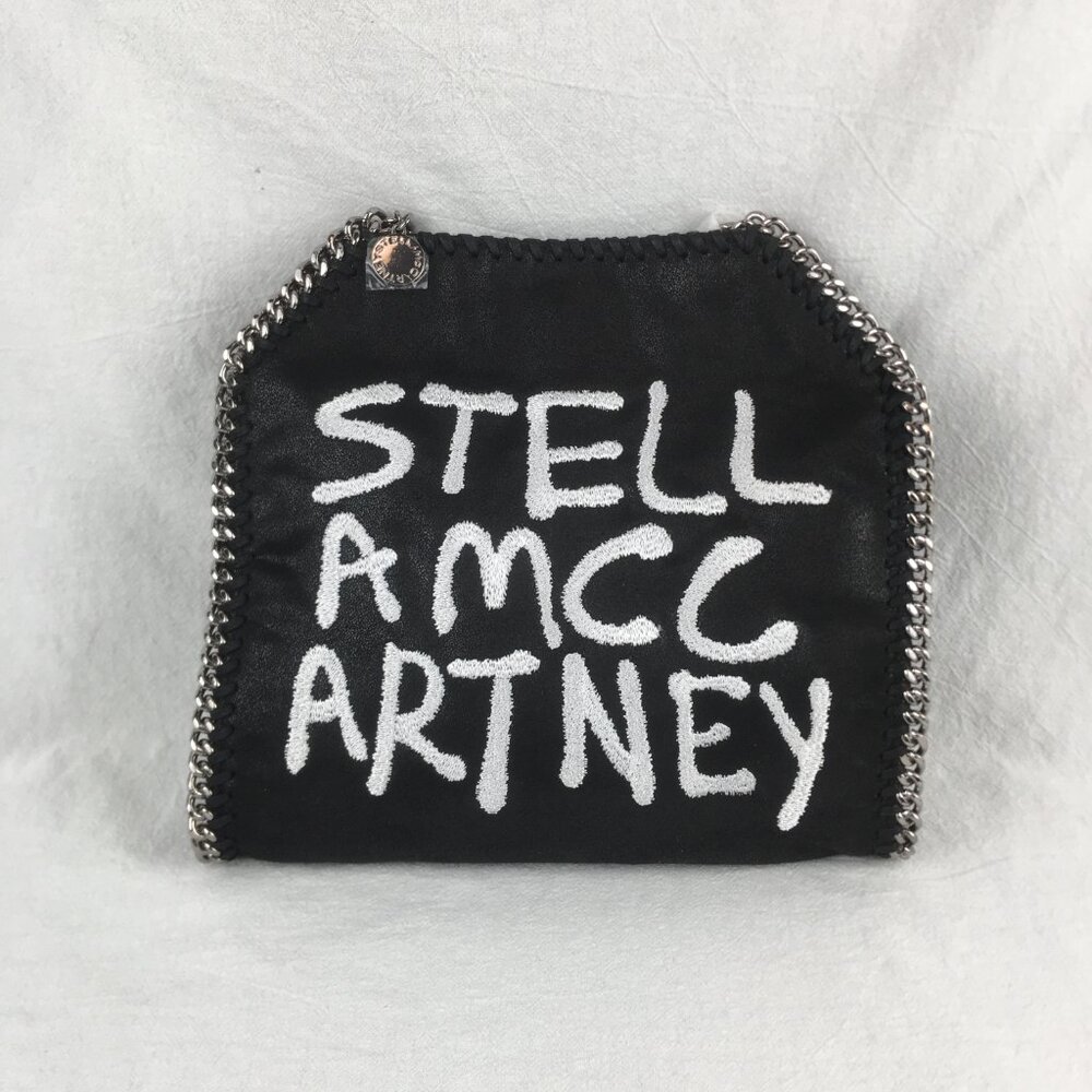 Stella McCartney x Ed Curtis Shared 3 Mini Falabella Embroidered Logo Faux Black - Picture 2 of 12